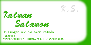 kalman salamon business card